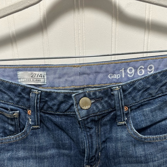 Gap 1969 Long & Lean Medium Tint Sz 27/4 Women's Blue Jeans - Picture 3 of 8